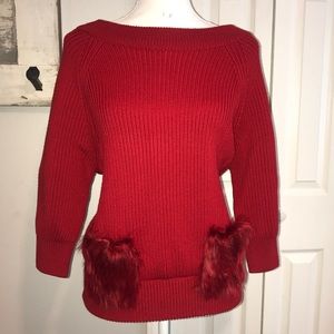3/4 length Prada sweater with mink pockets